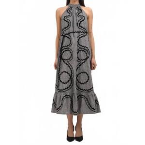 NEW CELINA MOON women's mystique midi dress in grey
